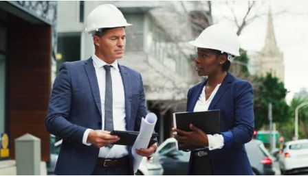 Consultants in hardhats